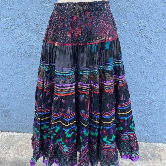 Vintage Tiered Skirt Maximalist Avant garde Cottagecore womens small - Picture 4 of 12